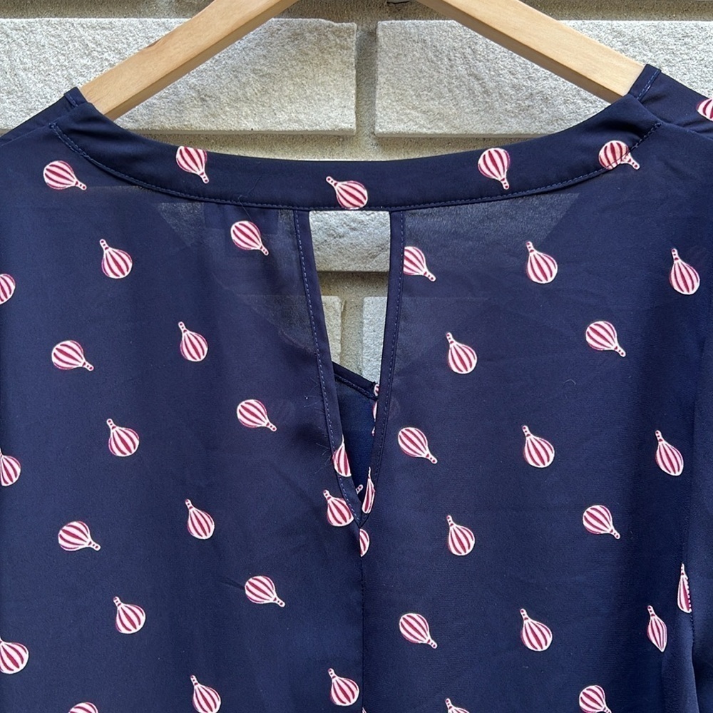 Torrid Sheer Hot Air Balloon Blouse Navy - Picture 11 of 12